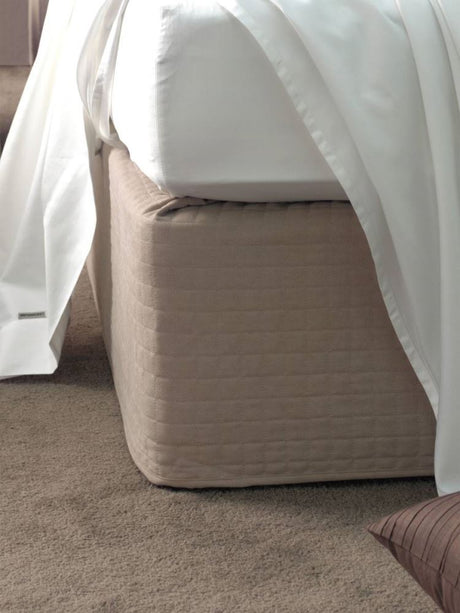 Luxurious suede quilted bedwrap for Super King beds, concealing bed bases with elegance and easy fit, size 180 x 203 + 45cm.