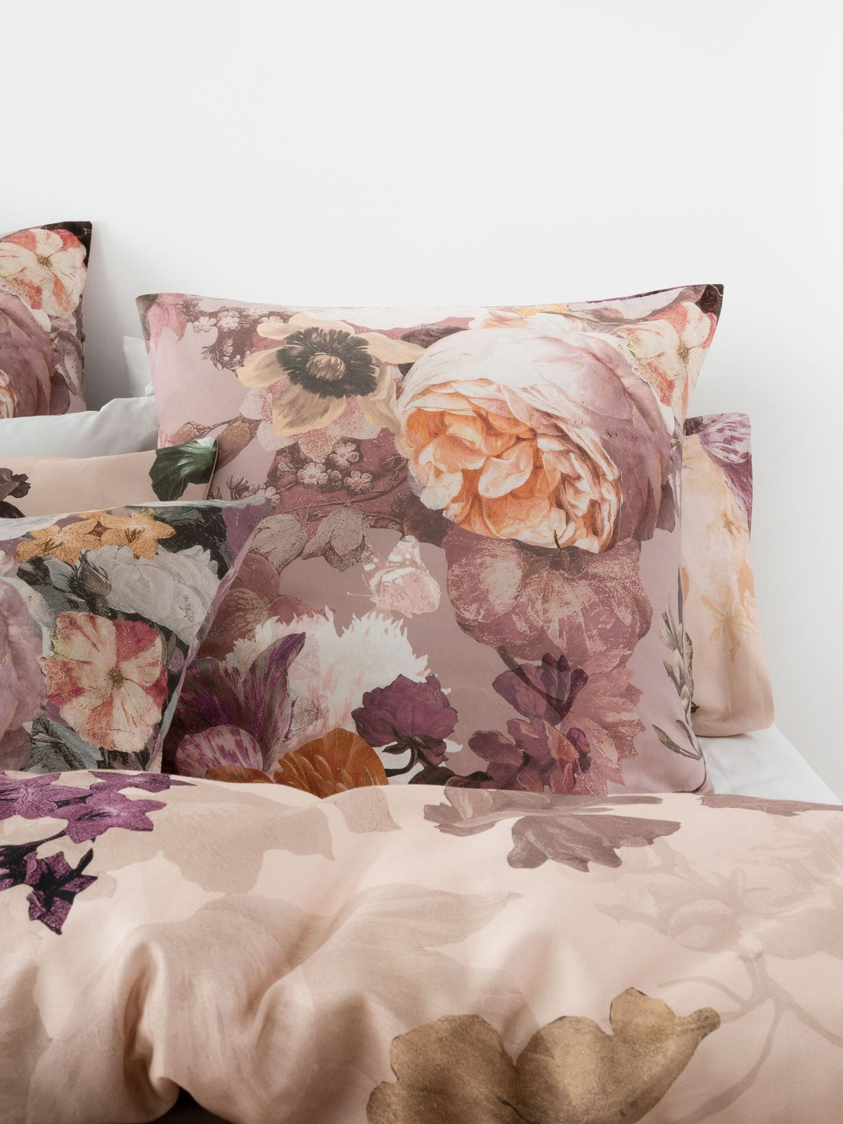 Super King Duvet Cover Set - Rylee by SAVONA features vintage florals on soft cotton sateen for elegant bedroom decor.