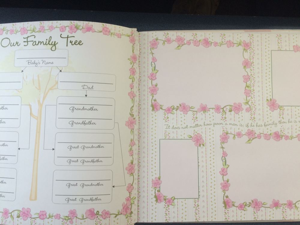 Soft blue baby scrapbook with fabric cover, 30 thick pages for photos and memories, perfect for new parents and gifting.