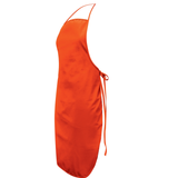 Set of 6 vibrant orange bib aprons made from durable cotton twill, perfect for cooking and crafting activities.