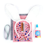 Creative craft kit for kids to design their own sparkling bunny ears, promoting imagination and skill-building.