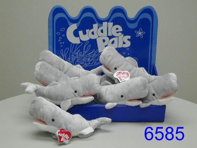 Sperm Whale plush toy, 20 cm long, ultra-soft velour, perfect for cuddling and imaginative play for ages 3 and up.