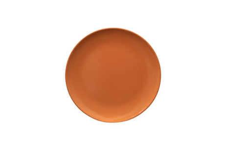 Bright apricot melamine plate, 20cm, perfect for outdoor dining, picnics, and easy cleaning, ideal for family gatherings.