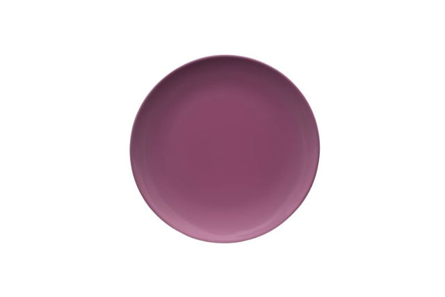 Vibrant pink 20cm melamine plate, unbreakable and lightweight, perfect for outdoor dining and picnics.