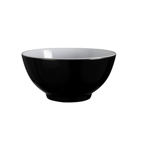 Serroni Melamine 15cm Bowl in black, perfect for outdoor dining and picnics, lightweight and durable for casual use.