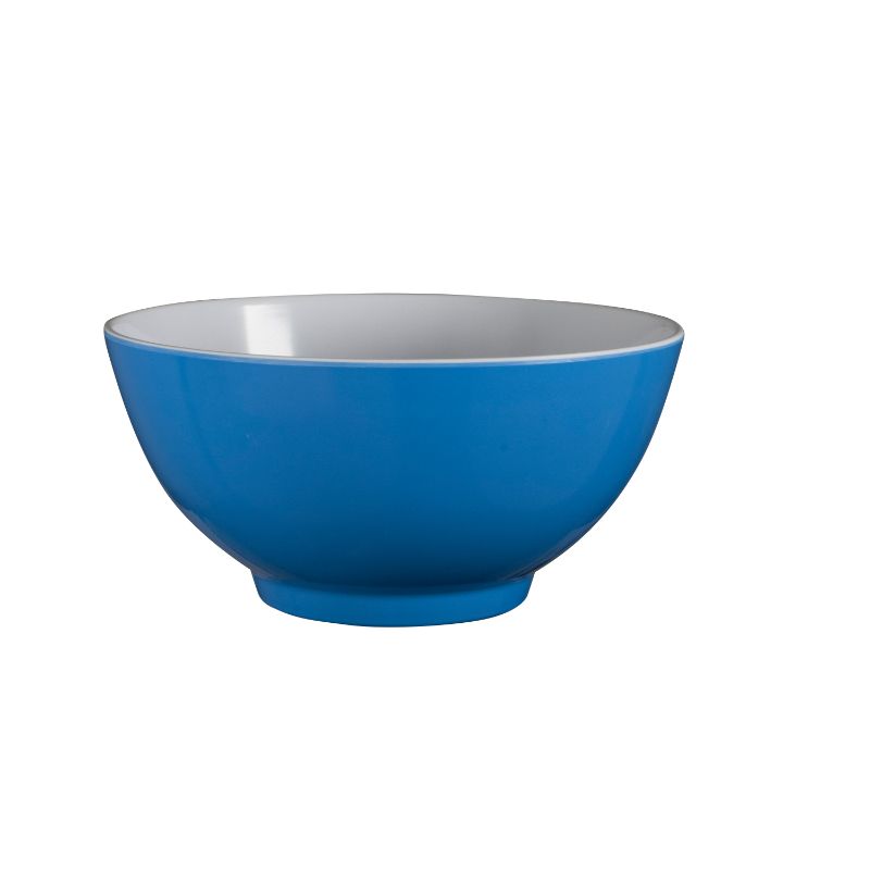 Vibrant 15cm Reflex Blue melamine bowl, perfect for outdoor dining, picnics, and BBQs; shatter-resistant and lightweight design.