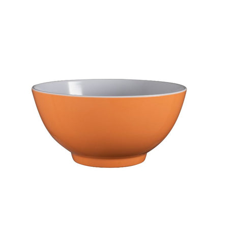 Serroni 15cm melamine bowl in apricot, perfect for outdoor dining, lightweight, durable, and colorful for picnics and barbecues.