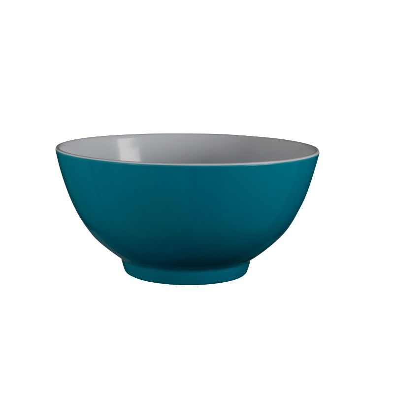 Vibrant teal 15cm melamine bowl, perfect for outdoor dining and easy cleanup at picnics or BBQs.