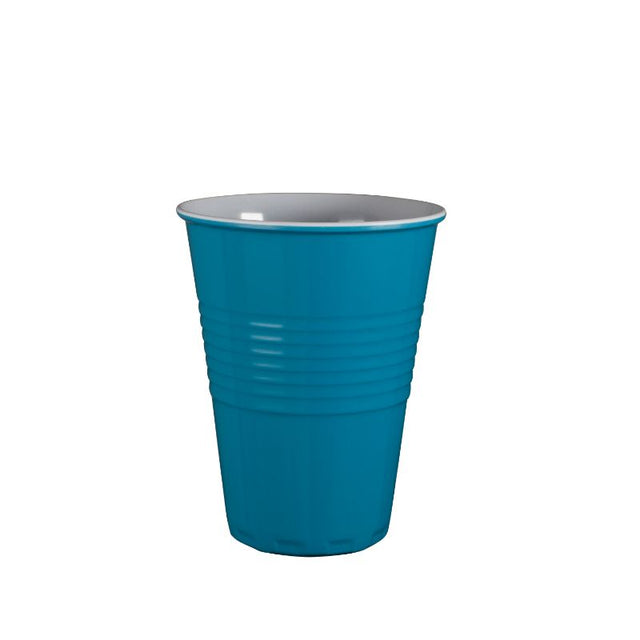 Serroni Miami Melamine Cup in Teal, a shatterproof, stylish cup for outdoor dining and everyday use, perfect for picnics and BBQs.