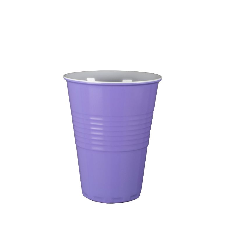 Lavender melamine cup, perfect for outdoor dining, picnics, and barbecues with a stylish, durable design.