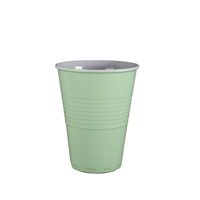 Serroni Miami Melamine Cup in mint, lightweight and durable for outdoor dining, perfect for picnics and BBQs.