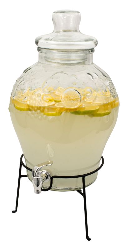 Serroni Saluti 10Lt drink dispenser in sparkling polycarbonate, ideal for stylishly serving cocktails at outdoor gatherings.