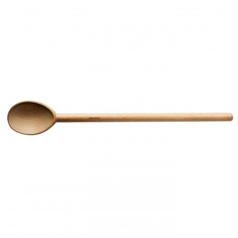 Avanti 35cm beechwood spoon, eco-friendly, heat-resistant, non-slip handle, perfect for stirring soups and sauces.