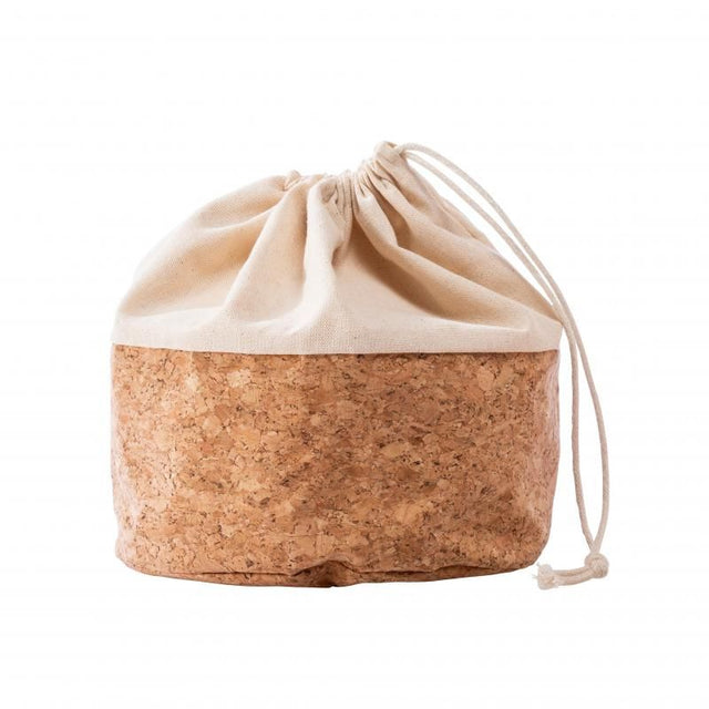 Stylish Karlstert Canvas Basket with String, perfect for storage and keeping bread fresh, made of cotton and cork.