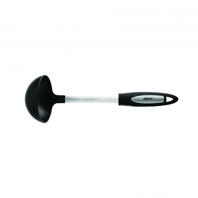 Avanti Ultra Grip Nylon Spoon Ladle with deep scoop, durable handle, and easy storage for serving soups and sauces comfortably.