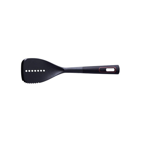 Avanti Nylon Multi-In-1 Slotted Turner with ergonomic handle, grating nodules, and heat resistance up to 210°C.