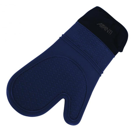 Avanti Silicone Oven Glove in charcoal with cotton lining, heat-resistant, non-slip, and easy to clean exterior.