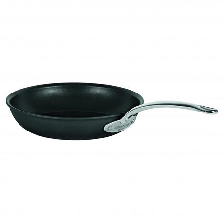 Chasseur Hard Anodised 26cm Fry Pan with non-stick surface, stainless steel handles, lightweight, and oven-safe to 260°C.