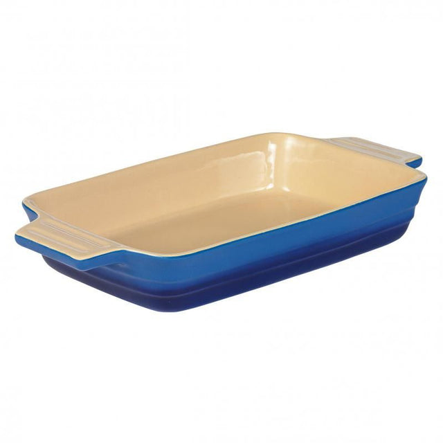 Blue CHASSEUR La Cuisson Large Rectangular Baker, 32x24x6 cm, 3L capacity, ideal for baking and serving dishes.