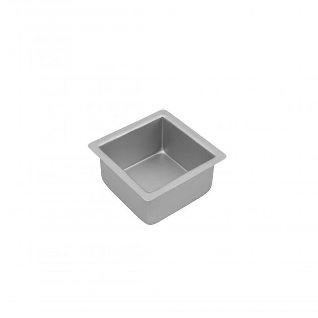 Silver anodised square cake pan, 12.5x7.5cm, non-stick for perfect cakes and easy cleanup, ideal for bakers of all levels.