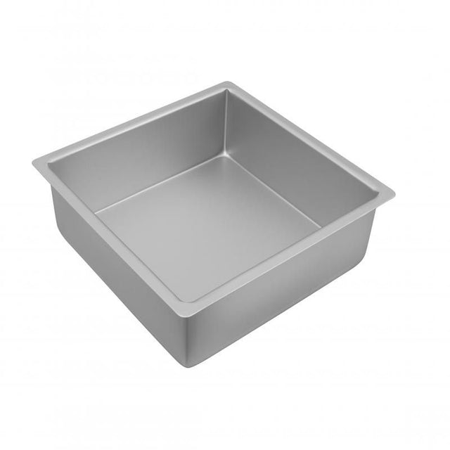 Bakemaster Silver Anodised Square Deep Pan (25x10cm) ideal for cakes and casseroles, with non-stick surface and even heat distribution.