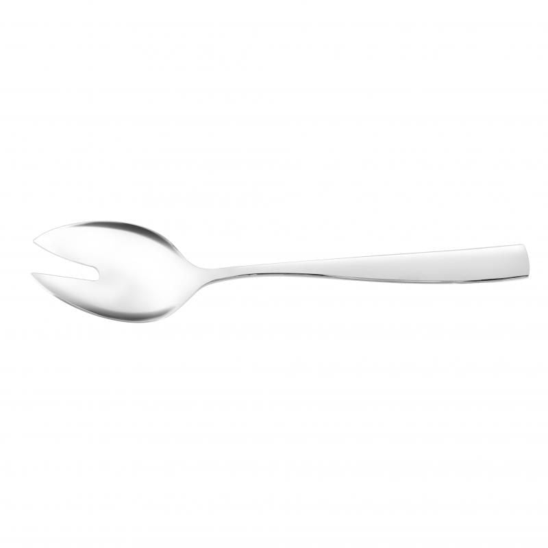 Elegant Wilkie Brothers Hartford Serving Fork made of 18/10 stainless steel with a polished finish for sophisticated dining.