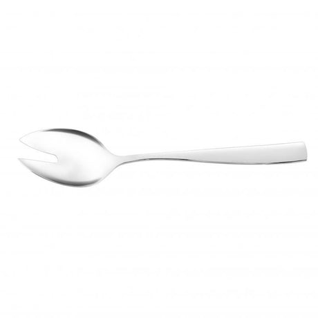 Elegant Wilkie Brothers Hartford Serving Fork made of 18/10 stainless steel with a polished finish for sophisticated dining.