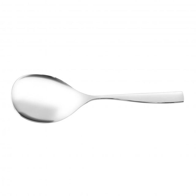 High-polish 18/10 stainless steel rice spoon from Wilkie Brothers, combining elegance and functionality for any dining occasion.