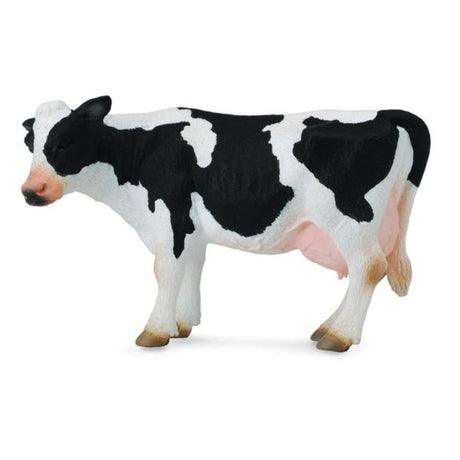 Hand-painted CollectA Friesian Cow figurine, featuring realistic black and white markings, perfect for play and education.