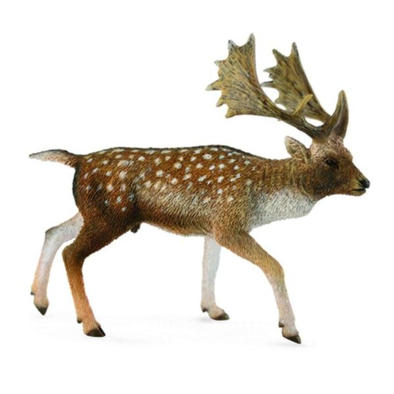 Lifelike CollectA Fallow Deer Male figurine, intricately hand-painted, durable vinyl, perfect for collectors and children's play.