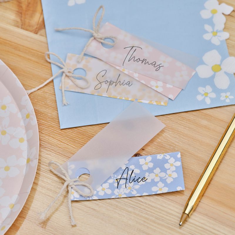 Place Cards with Vellum Paper - Floral