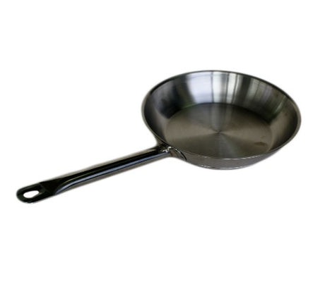 24cm stainless steel frypan with a 5mm base, ideal for even cooking and suitable for all stovetops, including induction.