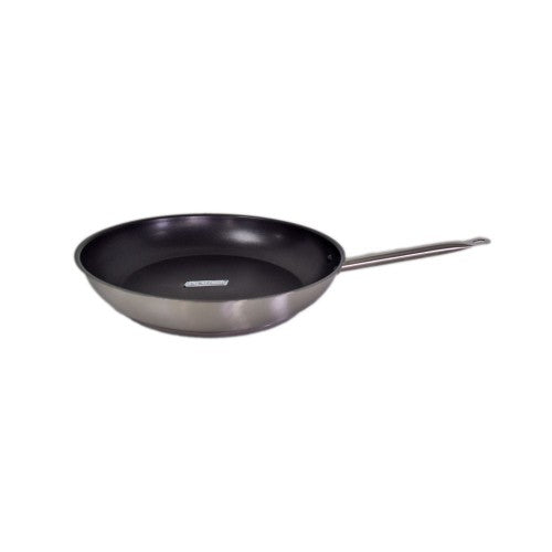 Stainless steel 40cm frypan with durable Excalibur non-stick coating, ideal for versatile cooking and easy cleanup.