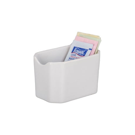 Elegant BIA Sugar Packet Holder in white stoneware, measuring 82x51x51mm, perfect for organizing packets stylishly.