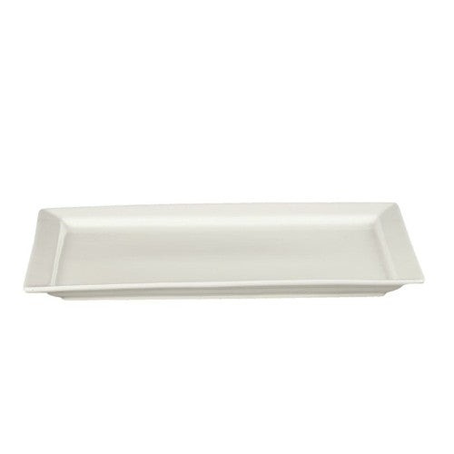 Large cream Bistro rectangular platter, 45x28cm, perfect for serving appetizers, main courses, or desserts elegantly.