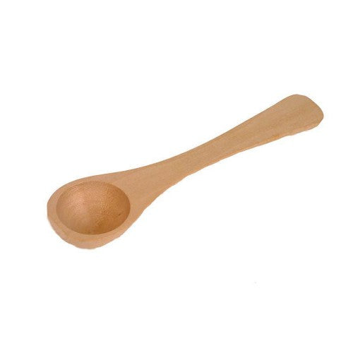 Dexam 13cm beech wood spoon for precise scooping of sugar or salt, combining functionality with rustic charm.