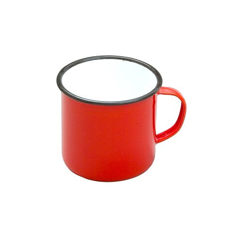 Red Falcon Mug Enamelware, 9cm, 568ml; classic British design, durable, stylish, and perfect for hot and cold beverages.