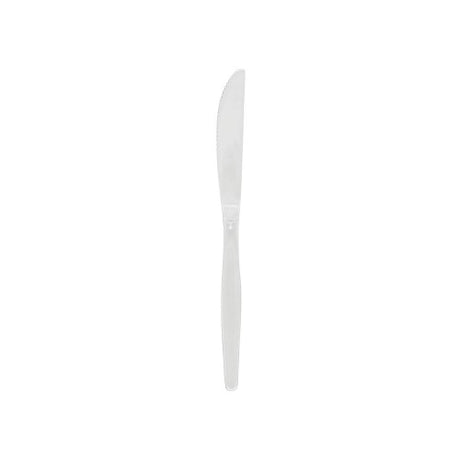 Set of 12 sleek stainless steel table knives, 217mm each, perfect for elegant dining and everyday use.