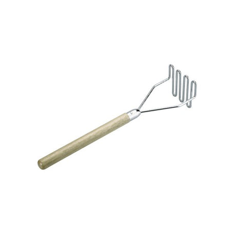 Potato Masher 30cm with a durable wood handle, perfect for fluffy mashed potatoes and vegetable purees.