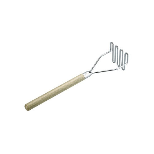 Potato Masher 30cm with a durable wood handle, perfect for fluffy mashed potatoes and vegetable purees.