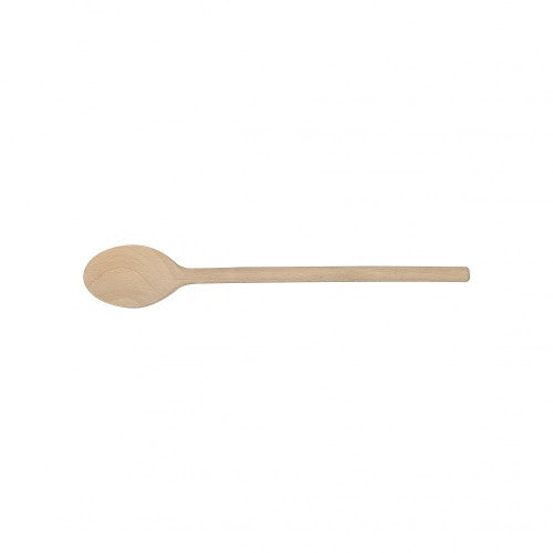 "40cm beechwood spoon for stirring and mixing, durable, heat-resistant, smooth finish for non-stick cookware."