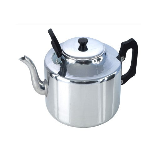 Elegant 4.5ltr catering teapot made from durable alloy, perfect for serving hot beverages at events and gatherings.