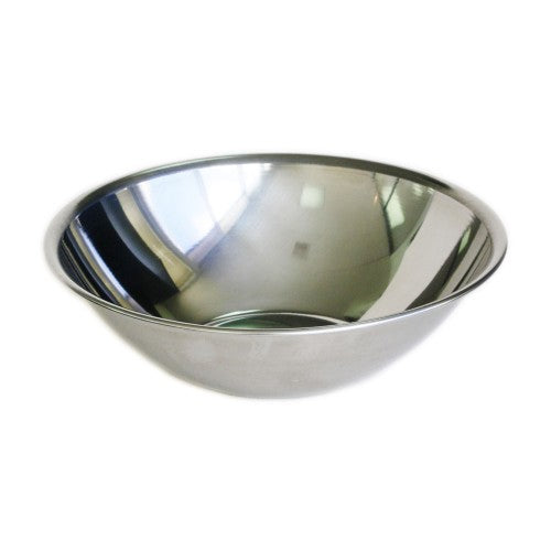 Large 8.0ltr stainless steel mixing bowl, 371mm diameter, ideal for mixing, marinating, and serving in the kitchen.