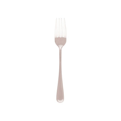 Set of 12 Tablekraft Melrose table forks, 200mm, made of durable 18/0 stainless steel with elegant all-mirror finish.