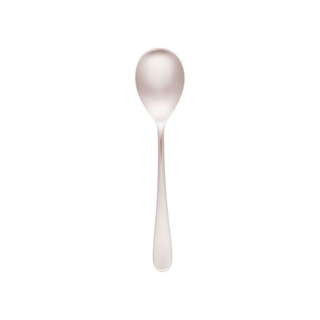 Elegant Luxor Salad Spoon in high-quality 18/0 stainless steel, 230mm long, featuring a sleek mirror finish for timeless dining.