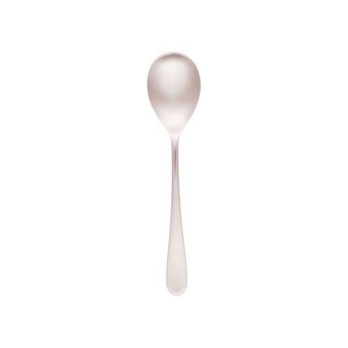 Elegant Luxor Salad Spoon in high-quality 18/0 stainless steel, 230mm long, featuring a sleek mirror finish for timeless dining.