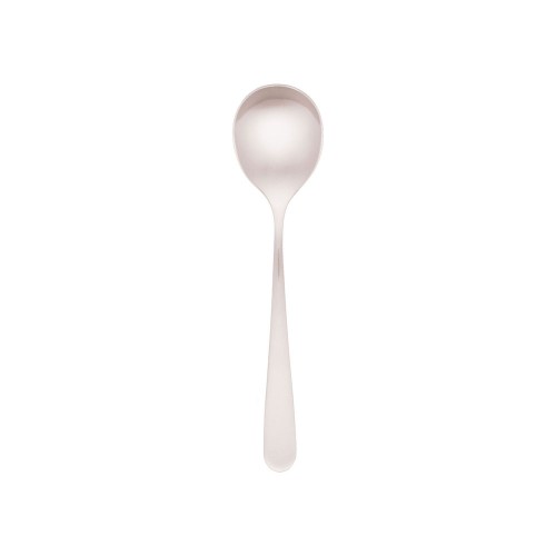 Set of 12 Luxor Fruit Spoons in stainless steel with a sleek mirror finish, perfect for serving fruit and desserts at any occasion.