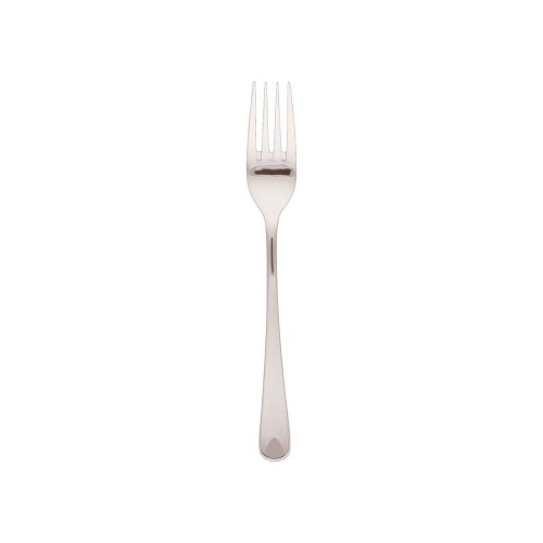 Set of 12 elegant York dessert forks in 18/0 stainless steel, perfect for serving cakes and sweets at any occasion.