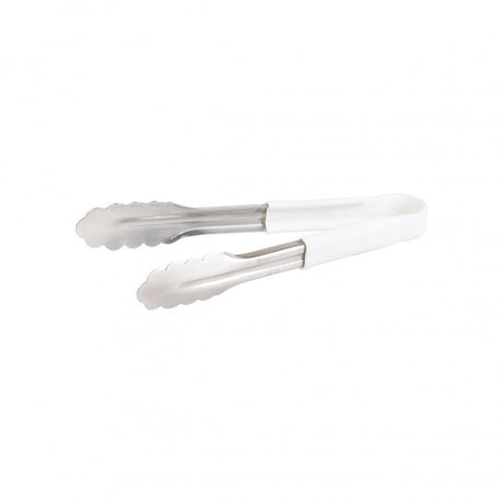 Utility tong from CHEF INOX in white, 23cm long, ideal for grilling and serving with ergonomic design for comfort and control.