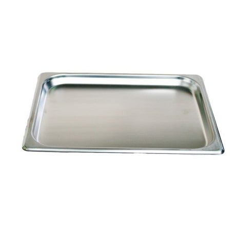 Premium 18/10 stainless steel steam pan, 1/2 size, anti-jam design for versatile cooking in commercial and home kitchens.